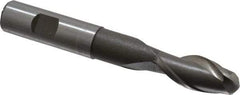 Interstate - 5/8" Diam, 1-3/8" LOC, 2 Flute High Speed Steel Ball End Mill - Uncoated, Single End, 4-5/8" OAL, 5/8" Shank Diam, Spiral Flute - Eagle Tool & Supply