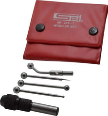 SPI - 0.0002 Inch Accuracy, Single End, Center Finder Set Mechanical - 0.1 Inch Head Diameter, Includes 4 Attachments, Case, Holder, 4 Pieces - Eagle Tool & Supply