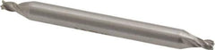 Interstate - 3/32", 5/32" LOC, 3/16" Shank Diam, 2" OAL, 4 Flute, High Speed Steel Square End Mill - Double End, Uncoated, Spiral Flute, Centercutting, Right Hand Cut, Right Hand Flute - Eagle Tool & Supply
