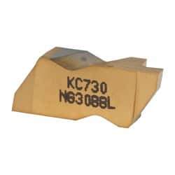 Kennametal - 3088NG Grade KC730, 2.24mm Cutting Width Carbide Grooving Insert - 2.39mm Max Depth of Cut, Left Hand, 0.19mm Corner Radius, TiN Finish - Eagle Tool & Supply