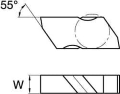 Kennametal - 3NBD Grade K313, 4.95mm Cutting Width Carbide Grooving Insert - Left Hand, Uncoated - Eagle Tool & Supply