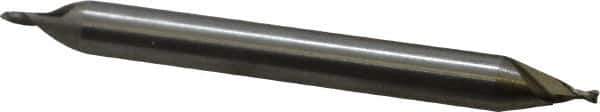 Interstate - 3/64", 1/16" LOC, 3/16" Shank Diam, 2" OAL, 2 Flute, High Speed Steel Square End Mill - Double End, Uncoated, Spiral Flute, 30° Helix, Centercutting, Right Hand Cut, Right Hand Flute - Eagle Tool & Supply