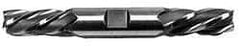 Hertel - 9/16", 1-3/8" LOC, 5/8" Shank Diam, 5" OAL, 4 Flute, Cobalt Square End Mill - Double End, Uncoated, Left Hand Cut, Left Hand Flute - Eagle Tool & Supply