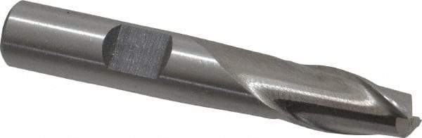 Interstate - 9mm, 9/16" LOC, 3/8" Shank Diam, 2-5/16" OAL, 2 Flute, Cobalt Square End Mill - Single End, Uncoated, Spiral Flute, Centercutting, Right Hand Cut, Right Hand Flute - Eagle Tool & Supply