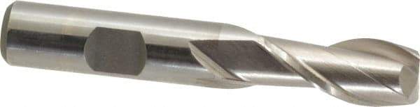 Interstate - 13mm, 1-1/8" LOC, 1/2" Shank Diam, 3-1/8" OAL, 2 Flute, Cobalt Square End Mill - Single End, Uncoated, Spiral Flute, Centercutting, Right Hand Cut, Right Hand Flute - Eagle Tool & Supply