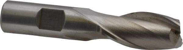 Interstate - 18mm, 1-5/16" LOC, 5/8" Shank Diam, 3-5/16" OAL, 2 Flute, Cobalt Square End Mill - Single End, Uncoated, Spiral Flute, Centercutting, Right Hand Cut, Right Hand Flute - Eagle Tool & Supply