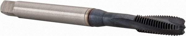 Emuge - 1/4-28 UNF 3 Flute 3B Modified Bottoming Spiral Flute Tap - High Speed Steel, TiCN Finish, Right Hand Flute, Right Hand Thread - Eagle Tool & Supply