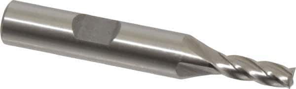 Interstate - 5mm, 9/16" LOC, 3/8" Shank Diam, 2-7/16" OAL, 4 Flute, Cobalt Square End Mill - Single End, Uncoated, Spiral Flute, 30° Helix, Centercutting, Right Hand Cut, Right Hand Flute - Eagle Tool & Supply