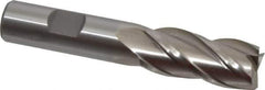 Interstate - 18mm, 1-5/8" LOC, 5/8" Shank Diam, 3-3/4" OAL, 4 Flute, Cobalt Square End Mill - Single End, Uncoated, Spiral Flute, 30° Helix, Centercutting, Right Hand Cut, Right Hand Flute - Eagle Tool & Supply