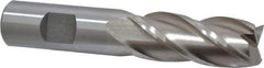 Interstate - 20mm, 1-7/8" LOC, 3/4" Shank Diam, 4-1/8" OAL, 4 Flute, Cobalt Square End Mill - Single End, Uncoated, Spiral Flute, 30° Helix, Centercutting, Right Hand Cut, Right Hand Flute - Eagle Tool & Supply