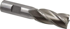 Interstate - 22mm, 1-7/8" LOC, 3/4" Shank Diam, 4-1/8" OAL, 4 Flute, Cobalt Square End Mill - Single End, Uncoated, Spiral Flute, 30° Helix, Centercutting, Right Hand Cut, Right Hand Flute - Eagle Tool & Supply