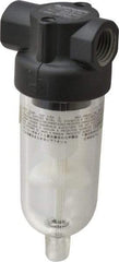 Norgren - 1/4" Port, 4-1/4" High x 1.63" Wide Miniature Filter with Polycarbonate Bowl, Automatic Drain - 24 SCFM, 150 Max psi, 125°F Max Temp, 1 oz Bowl Capacity - Eagle Tool & Supply