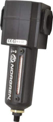 Norgren - 1/2" Port, 7.15" High x 2.68" Wide Intermediate Filter with Metal Bowl, Automatic Drain - 80 SCFM, 250 Max psi, 150°F Max Temp, Sight Glass Included, Modular Connection, 3.5 oz Bowl Capacity - Eagle Tool & Supply