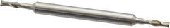 Interstate - 3/32", 9/32" LOC, 3/16" Shank Diam, 2-5/8" OAL, 2 Flute, High Speed Steel Square End Mill - Double End, Uncoated, Spiral Flute, 30° Helix, Centercutting, Right Hand Cut, Right Hand Flute - Eagle Tool & Supply