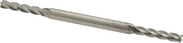 Interstate - 9/64", 3/4" LOC, 3/16" Shank Diam, 3-1/8" OAL, 4 Flute, High Speed Steel Square End Mill - Double End, Uncoated, Spiral Flute, Centercutting, Right Hand Cut, Right Hand Flute - Eagle Tool & Supply