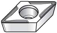 Kennametal - DCMT32.52 FW Grade KT315 Cermet Turning Insert - TiN/TiCN/TiN Finish, 55° Diamond, 3/8" Inscr Circle, 5/32" Thick, 1/32" Corner Radius - Eagle Tool & Supply