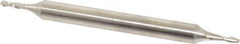 Made in USA - 1/16" Diam, 3/16" LOC, 2 Flute Cobalt Ball End Mill - Double End, 2-1/4" OAL, 3/16" Shank Diam - Eagle Tool & Supply