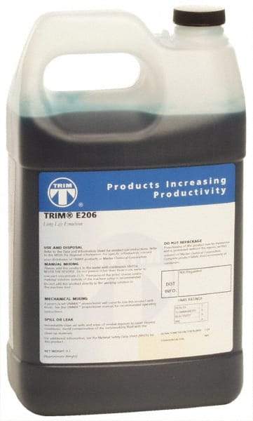 Master Fluid Solutions - Trim E206, 1 Gal Bottle Cutting & Grinding Fluid - Water Soluble, For Gear Hobbing, Heavy-Duty Broaching, High Speed Turning - Eagle Tool & Supply