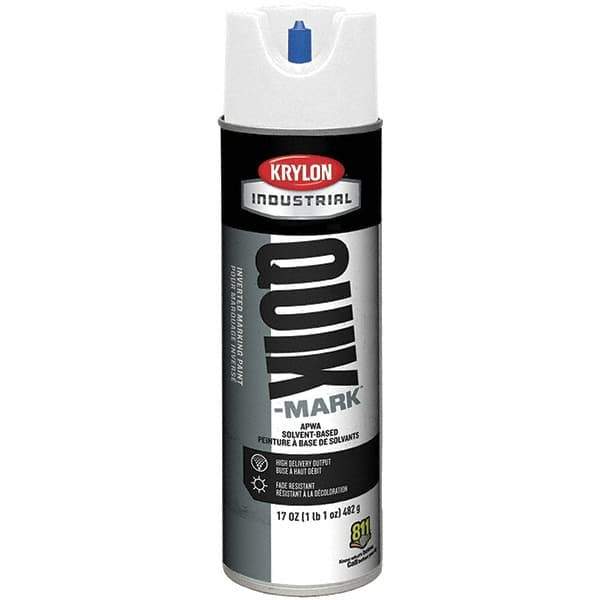 Krylon - 20 fl oz White Marking Paint - 50 to 60 Sq Ft Coverage, Solvent-Based Formula - Eagle Tool & Supply
