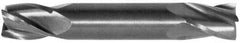 SGS - 7/16", 9/16" LOC, 7/16" Shank Diam, 2-3/4" OAL, 4 Flute, Solid Carbide Square End Mill - Double End, Uncoated, Spiral Flute, 30° Helix, Centercutting, Right Hand Cut, Right Hand Flute, Series 14 - Eagle Tool & Supply