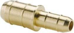 Parker - 11/64 x 3/8" Tube ID, Metal Barbed Union Tube Reducer - Brass, 1/4 x 1/2" Tube OD - Eagle Tool & Supply