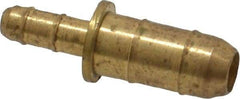 Parker - 3/32 x 11/64" Tube ID, Metal Barbed Union Tube Reducer - Brass, 1/4 x 5/32" Tube OD - Eagle Tool & Supply