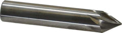 Made in USA - 3/8" Shank Diam, 7 Flute 60° Solid Carbide Countersink - Bright Finish, 2" OAL, Right Hand Cut - Eagle Tool & Supply