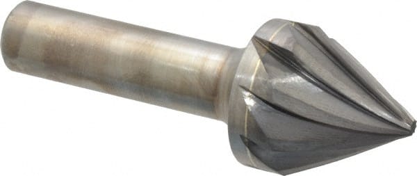 Made in USA - 1/2" Shank Diam, 9 Flute 60° Solid Carbide Countersink - Eagle Tool & Supply