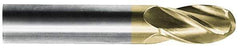 Hertel - 1/2" Diam, 2" LOC, 4 Flute Solid Carbide Ball End Mill - AlTiN Finish, Single End, 4" OAL, 1/2" Shank Diam - Eagle Tool & Supply