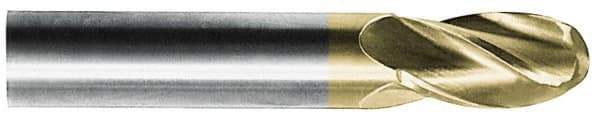 Atrax - 1/2" Diam, 2" LOC, 4 Flute Solid Carbide Ball End Mill - AlTiN Finish, Single End, 4" OAL, 1/2" Shank Diam - Eagle Tool & Supply