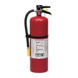 Kidde - 10 Lb, 4-A:60-B:C Rated, Dry Chemical Fire Extinguisher - 5.21" Diam x 19.52" High, 195 psi, 20' Discharge in 21 sec, Rechargeable, Steel Cylinder - Eagle Tool & Supply