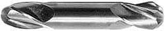 Hertel - 1/2" Diam, 1" LOC, 4 Flute High Speed Steel Ball End Mill - Uncoated, Double End, 4-1/8" OAL, 1/2" Shank Diam - Eagle Tool & Supply