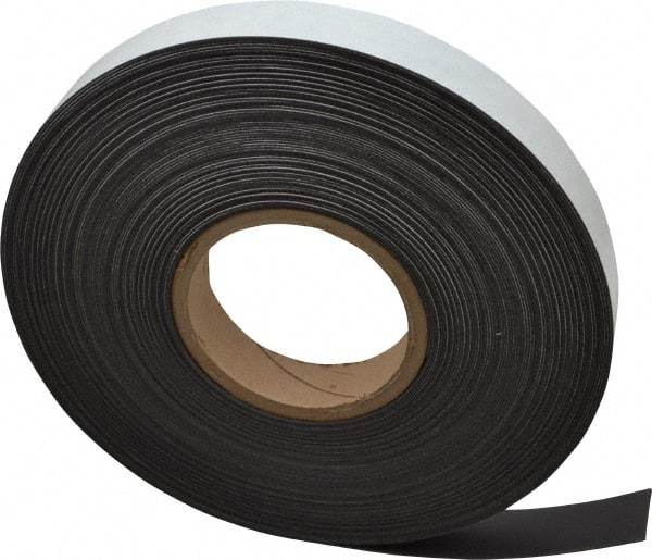 Mag-Mate - 100' Long x 1" Wide x 1/32" Thick Flexible Magnetic Strip - 8 Lb Max Pull Force, 4 Linear Ft/Lb Magnetic Pull Force, Adhesive Back - Eagle Tool & Supply