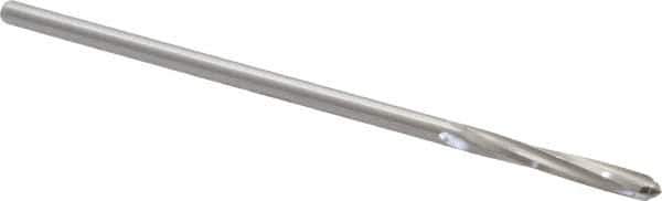 Alvord Polk - 1/8" High Speed Steel 4 Flute Chucking Reamer - Spiral Flute, 0.119" Straight Shank, 7/8" Flute Length, 3-1/2" OAL - Eagle Tool & Supply