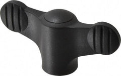 KIPP - 5/16-18 Hole Thread, 2.95" Head Length, Thermoplastic, Tapped Bar / Wing Knob - 0.55" Hole Depth, 1.38" Hub Diam, 0.65" Hub Height, Black - Eagle Tool & Supply