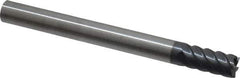SGS - 3/8", 13/16" LOC, 3/8" Shank Diam, 4" OAL, 6 Flute, Solid Carbide Square End Mill - Single End, AlTiN Finish, Spiral Flute, 45° Helix, Centercutting, Right Hand Cut, Right Hand Flute, Series 57 - Eagle Tool & Supply
