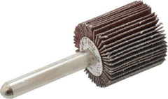 Camel Grinding Wheels - 1" Diam x 1" Face Width, Fine Aluminum Oxide Coated Mounted Flap Wheel - 1/4" Shank Mount, 120 Grit, 30,000 Max RPM - Eagle Tool & Supply