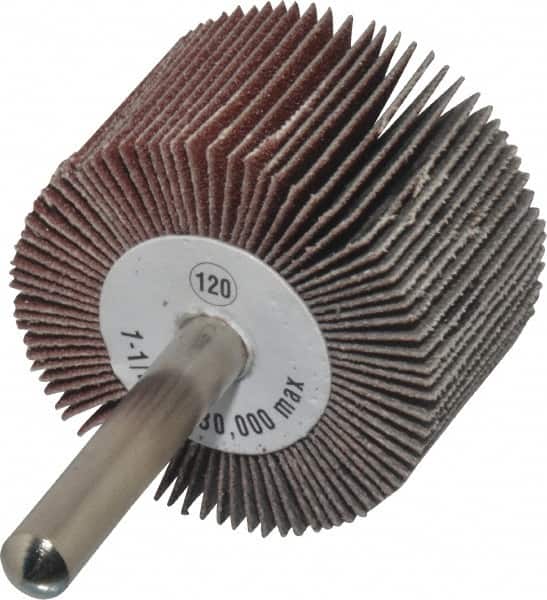 CGW Abrasives - 1-1/2" Diam x 1" Face Width, Fine Aluminum Oxide Coated Mounted Flap Wheel - Eagle Tool & Supply