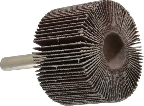 Camel Grinding Wheels - 1-1/2" Diam x 1" Face Width, Very Fine Aluminum Oxide Coated Mounted Flap Wheel - 1/4" Shank Mount, 180 Grit, 30,000 Max RPM - Eagle Tool & Supply
