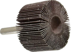Camel Grinding Wheels - 1-1/2" Diam x 1" Face Width, Very Fine Aluminum Oxide Coated Mounted Flap Wheel - 1/4" Shank Mount, 180 Grit, 30,000 Max RPM - Eagle Tool & Supply