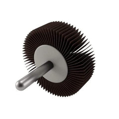 Camel Grinding Wheels - 2" Diam x 1/2" Face Width, Fine Aluminum Oxide Coated Mounted Flap Wheel - 1/4" Shank Mount, 120 Grit, 25,000 Max RPM - Eagle Tool & Supply