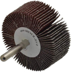 Camel Grinding Wheels - 2-1/2" Diam x 1" Face Width, Medium Aluminum Oxide Coated Mounted Flap Wheel - 1/4" Shank Mount, 80 Grit, 23,000 Max RPM - Eagle Tool & Supply