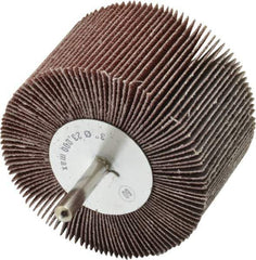 Camel Grinding Wheels - 3" Diam x 2" Face Width, Medium Aluminum Oxide Coated Mounted Flap Wheel - 1/4" Shank Mount, 60 Grit, 20,000 Max RPM - Eagle Tool & Supply