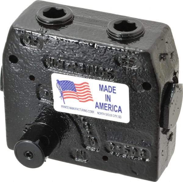 Prince - 30 GPM 3/4 Inlet Cast Iron Hydraulic Control Valve - 4-1/8" High x 4-5/8" Wide x 3-11/32" Long - Eagle Tool & Supply