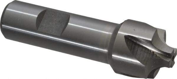 Interstate - 1/4" Radius, 1" Mill Diam, 4 Flute High Speed Steel Corner Rounding End Mill - Single End, Uncoated, 3-1/4" OAL, 3/4" Shank Diam - Eagle Tool & Supply