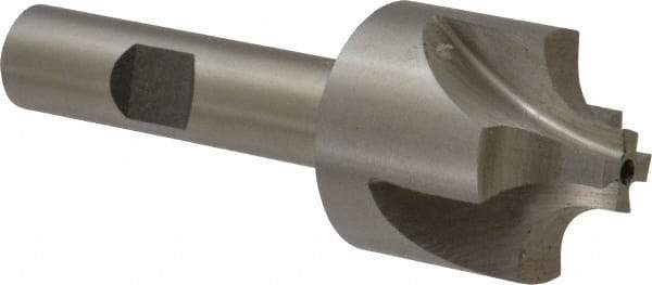 Interstate - 9/32" Radius, 1-1/8" Mill Diam, 4 Flute High Speed Steel Corner Rounding End Mill - Single End, Uncoated, 3-1/4" OAL, 1/2" Shank Diam - Eagle Tool & Supply