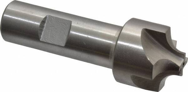 Interstate - 9/32" Radius, 1-1/8" Mill Diam, 4 Flute High Speed Steel Corner Rounding End Mill - Single End, Uncoated, 3-1/4" OAL, 3/4" Shank Diam - Eagle Tool & Supply