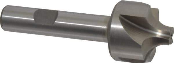 Interstate - 5/16" Radius, 1-1/8" Mill Diam, 4 Flute High Speed Steel Corner Rounding End Mill - Single End, Uncoated, 3-1/4" OAL, 1/2" Shank Diam - Eagle Tool & Supply