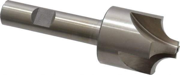 Interstate - 11/32" Radius, 1-1/8" Mill Diam, 4 Flute High Speed Steel Corner Rounding End Mill - Single End, Uncoated, 3-1/2" OAL, 1/2" Shank Diam - Eagle Tool & Supply