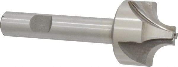 Interstate - 3/8" Radius, 1-1/4" Mill Diam, 4 Flute High Speed Steel Corner Rounding End Mill - Single End, Uncoated, 3-1/2" OAL, 1/2" Shank Diam - Eagle Tool & Supply
